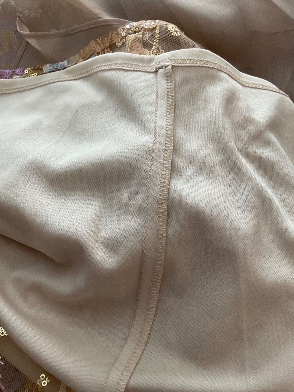 NWT, LADIES COCKTAIL DRESS ATTACHED CREAM COLORED SHEER CAPE OVER SPARKLY DRESS - Picture 10 of 10